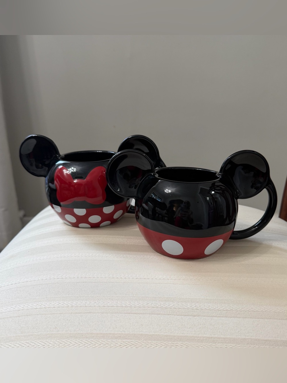 Disney Red, Black & White Polka Dot Mickey and Minnie Coffee/Tea cups New